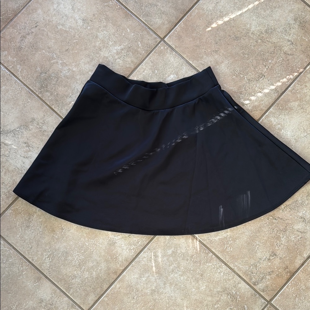 Black Mini Asymmetrical A-Line Skirt Athletic